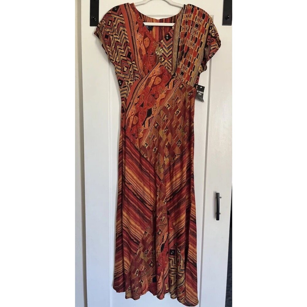 Saint Tropez West Vintage Pattern Maxi Dress Size 6